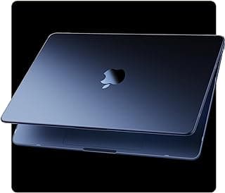 Compatible for MacBook Air 13.6 inch Case M4 M3 M2 2025 2024-2022 Release Model A3240 A3113 A2681, Sturdy Protective Hard Shell Case Cover for MacBook Air M2 13 inch - Midnight Clear