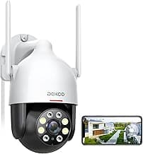 DEKCO 2K WiFi Surveillance Security Camera Outdoor/Home/Dome, Pan-Tilt 360° View, 3MP, Motion Detection and Siren, 2-Way Audio,Full Color Night Vision, Waterproof
