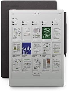 reMarkable Paper Pro Bundle – Mosaic Weave | Includes 11.8” reMarkable Paper Tablet, Marker Plus Pen with Eraser, and a Book Folio Cover in Mosaic Weave – Basalt