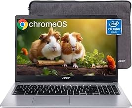 Chromebook 315 Laptop, 15.6" HD Display, Intel Celeron N4020(Up to 2.8GHz), 4GB RAM, 64GB eMMC, Intel UHD Graphics, 12.5H Long Battery, WiFi, Bluetooth, Chrome OS
