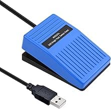 iKKEGOL Upgraded 2023 Digital Optical USB Foot Pedal, USB Single Foot Switch Game Control, One Key Programmable Footswitch Mouse Keyboard for Video Game Push to Talk, Transcription HID (Single Pedal)