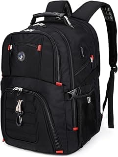 SHRRADOO Extra Large 50L Travel Laptop Backpack with USB Charging Port, College Backpack Airline Approved Business Work Bag Fits 17 Inch Computer for Men Women