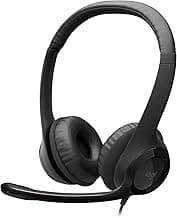 Logitech H390 Wired Headset for PC/Laptop, Stereo Headphones with Noise Cancelling Microphone, USB-A, in-Line Controls for Video Meetings, Music, Gaming and Beyond - Black