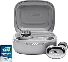 JBL Live Free 2 - True Wireless Noise Cancelling Earbuds, Up to 35hrs of Playtime, 6 mics for Perfect Calls with Zero Noise, IPX5 Waterproof, Oval Tubes for Better Comfort, Isolation, & bass (Silver)