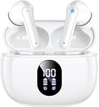 Wireless Earbuds, 2025 Ear Buds with Big Bass Stereo Sound, Lightweight Bluetooth Earbuds with 48 Hours Playtime, in-Ear Fit Earphones, IPX7, Hands-Free Calls with AI for iPhone, Android, Pad