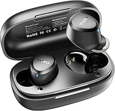 TOZO A1 Wireless Earbuds Bluetooth 5.3 Light Weight in Ear IPX5 Waterproof Headphones 2 Mic for AI Calls, Immersive Premium Sound Bass Headset with Charging Case, 32 Presets EQ Customization via App