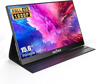 InnoView Portable Monitor, 15.6 Inch FHD 1080P HDMI USB C Second External Monitor for Laptop, Desktop, MacBook, Phones, Tablet, PS5/4, Xbox, Switch, Built-in Speaker with Protective Case