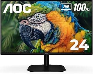 AOC 24B2H2 24” Frameless IPS Monitor, FHD 1920x1080, 100Hz, 106% sRGB, for Home and Office, HDMI x2, Low Blue Mode, VESA Compatible, Black