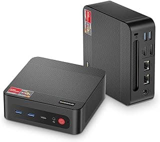 P4 Light Gaming Mini PC Ryzen 7 5700U 32GB RAM 1TB SSD Winodws 11 Pro Triple 4K 60HZ Displays Desktop Computers, Support PS3 Emulator Micro PC, HDMI+DP+Type-C, WiFi 6E, BT5.2, Dual 2.5GbE LAN