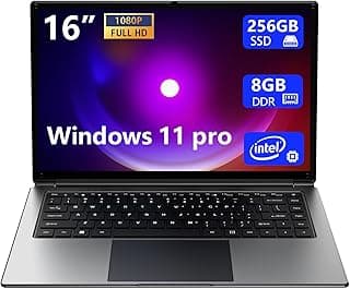 laptop 16-inch , 8GB DDR 256GB SSD portable laptop, expandable to 1TB,Pentium quad-core CPU up to 2.64 GHz,9000mAh battery,Mini HDMI interface,USB3.0 interface,dual-band WiFi,webcam,slim laptops