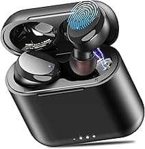 TOZO T6 True Wireless Earbuds Bluetooth 5.3 Headphones 50H Long Playtime, Wireless Charging Case, IPX8 Waterproof Stereo Earphones, Built-in Mic Calls, Headset Premium Deep Bass 32 Preset EQs via APP