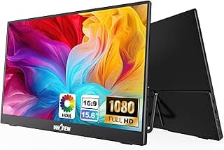 InnoView Portable Monitor for Laptop 15.6'' FHD 1080P USB-C Travel Monitors Built-in 90° Adjustable Stand Without Bag, HDR IPS Portable Laptop Monitor for MacBook PC Phone Xbox PS4/5 Switch