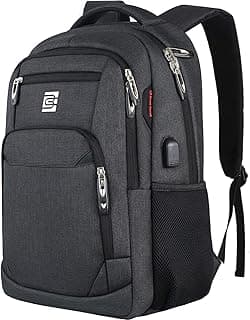 Laptop Backpack,Business Travel Anti Theft Slim Durable Laptops Backpack with USB Charging Port,Water Resistant College Computer Bag for Women & Men Fits 15.6 Inch Laptop and Notebook - Black
