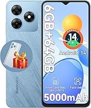 Blackview Wave 8C Unlocked Cell Phone, Android 14 Unlocked Phones, 5000mAh Smartphone, Octa-Core 6GB+64GB/SD 2TB Expand, 6.56"HD, 2 Years Warranty, 3 Card Slots, 3.5mm Headphone Jack, 4G Dual T-Mobile
