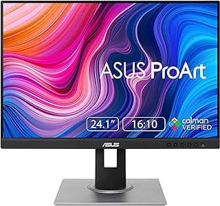 ASUS ProArt Display PA248QV 24.1” WUXGA (1920 x 1200) 16:10 Monitor, 100% sRGB/Rec.709 ΔE < 2, IPS, DisplayPort HDMI D-Sub, Calman Verified, Anti-glare, Tilt Pivot Swivel Height Adjustable, Black